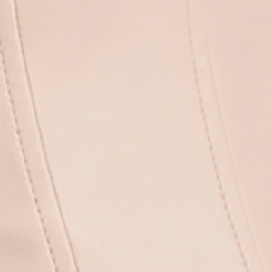 Poplin Y-Neck Top with Vegan Leather Bustier