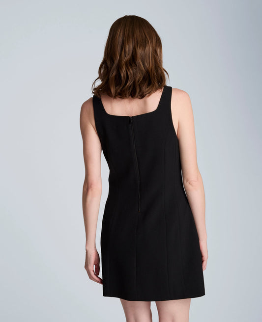 Sculpted Neck Mini Fit and Flare Dress