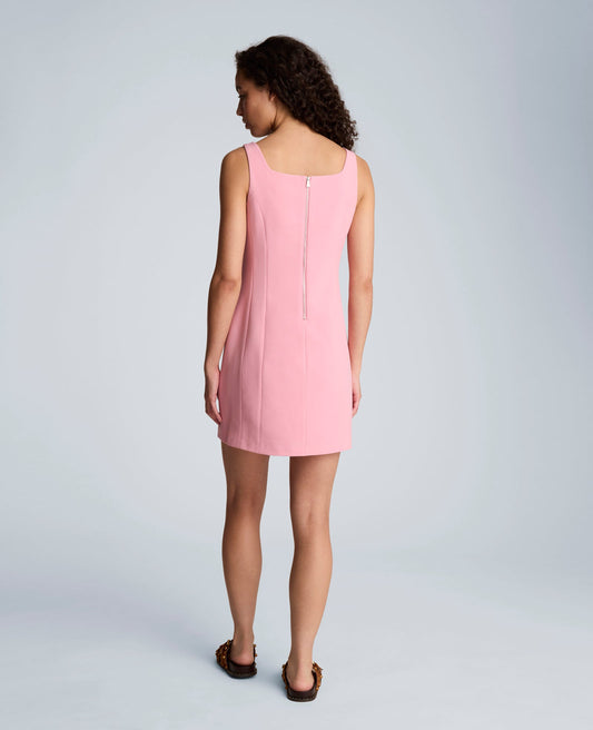 Sculpted Neck Mini Fit and Flare Dress
