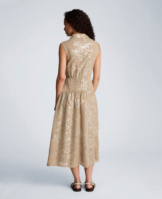Curved Yoke Midi Shirt Dress
