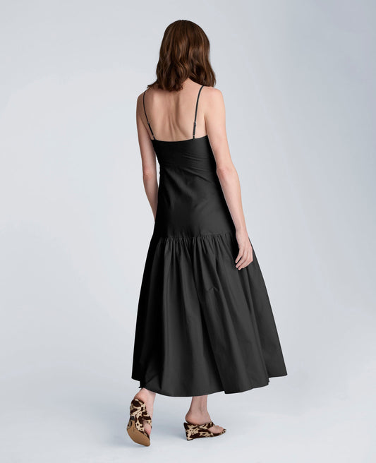Sweetheart Bubble Flounce Midi Dress