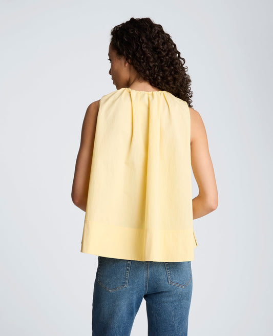 Paperbag Neck Sleeveless Tent Button Front Shirt