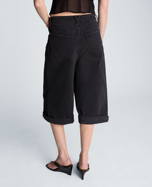 High Rise Fly Front Culotte Short