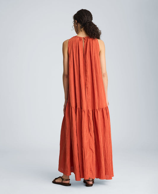Gathered Halter Neck Maxi Dress
