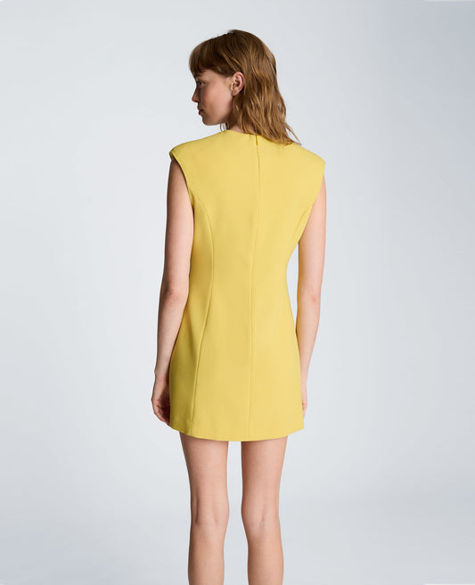 Sleeveless Suit Mini Dress with Patch Pocket