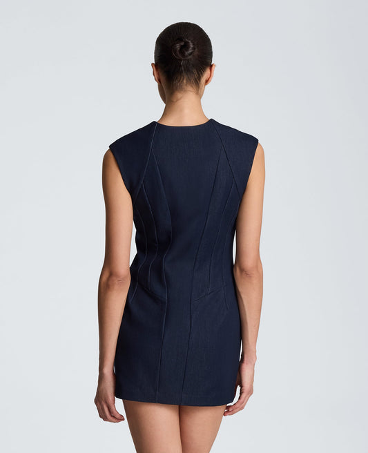 Halter Neck Zipper Front Mini Dress