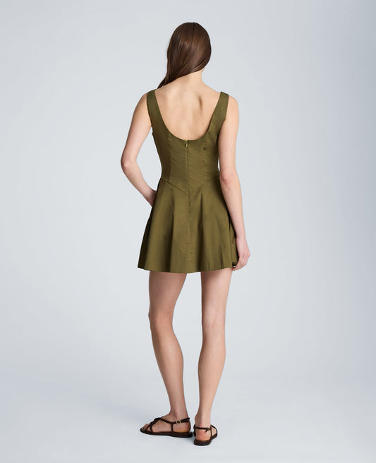 Sleeveless Boat Neck Mini Dress