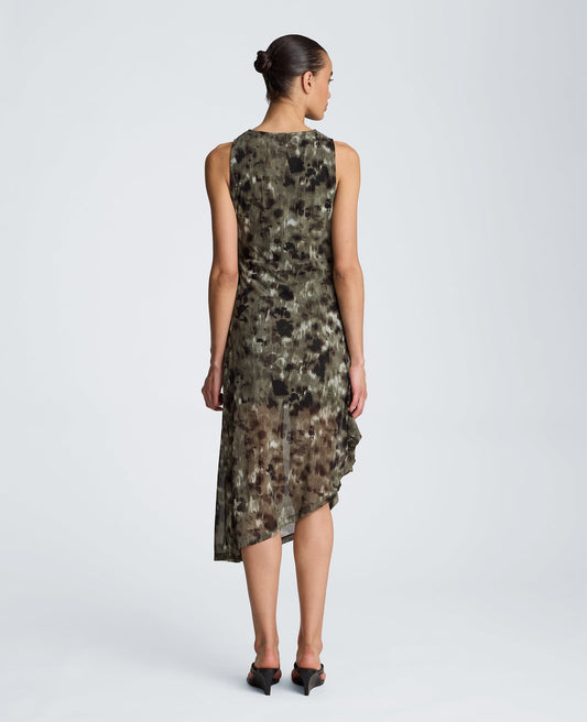Asymmetrical Hem Midi Dress
