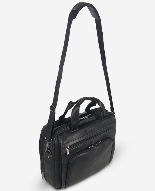 Colombian Leather Top Zip Messenger Bag