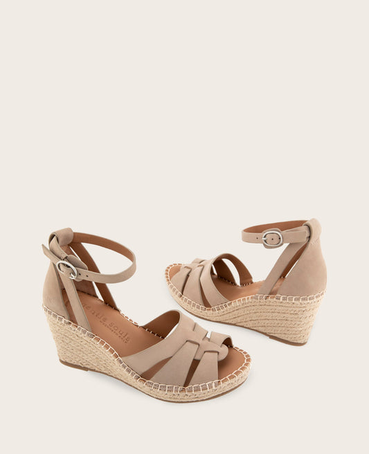 GENTLE SOULS - Coolie Nubuck Espadrille Wedge