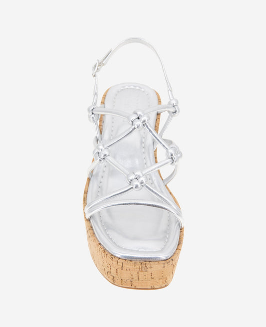 REACTION - Essa Metallic Cork Platform Sandal