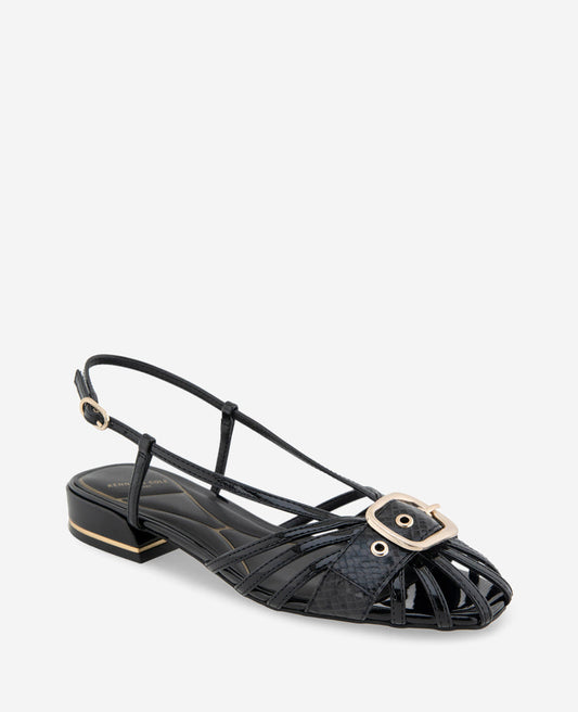 Farrah Patent Caged In Buckle Sandal