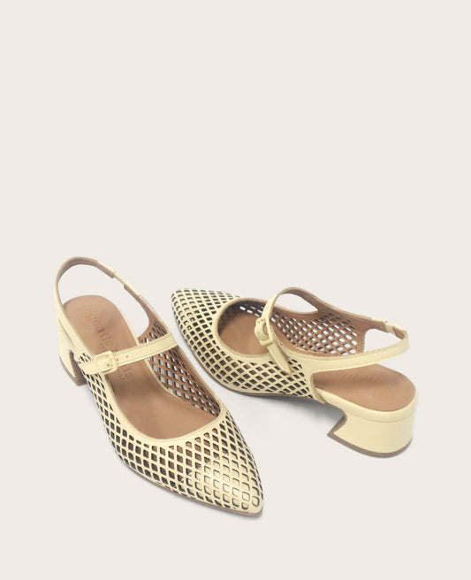 GENTLE SOULS - Gladys Perforated Leather Mary Jane Slingback Heel