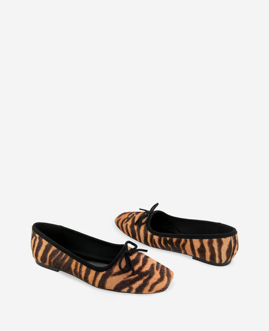 Carriah Calf Hair Bow Tie Ballet Flat
