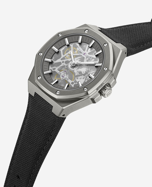Skeleton Automatic Nylon Strap Watch