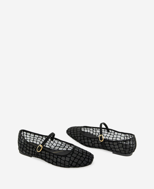 Jasper Croco Mesh Ballet Flat