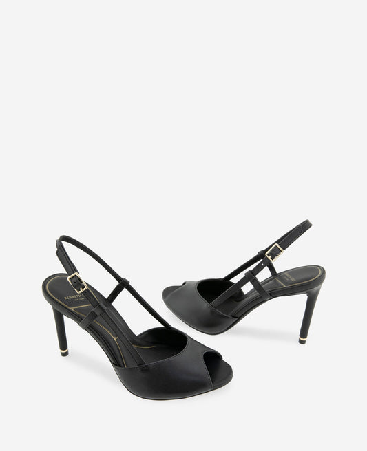 Londyn Leather Peep Toe Heel
