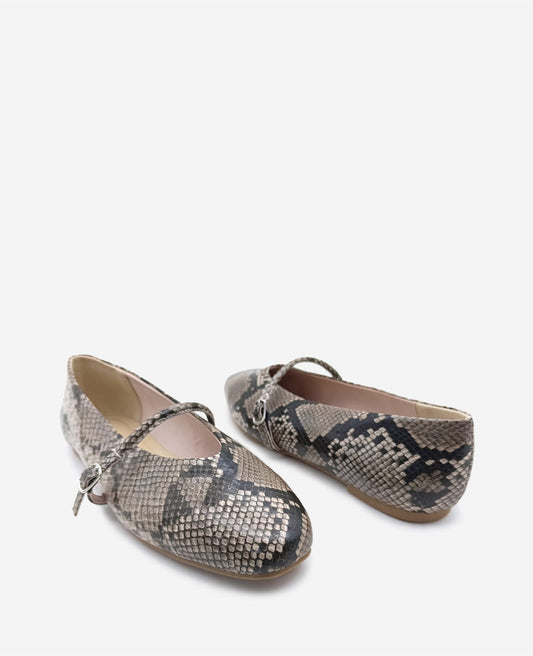 Magnolia Snakeskin Leather Ballet Flat