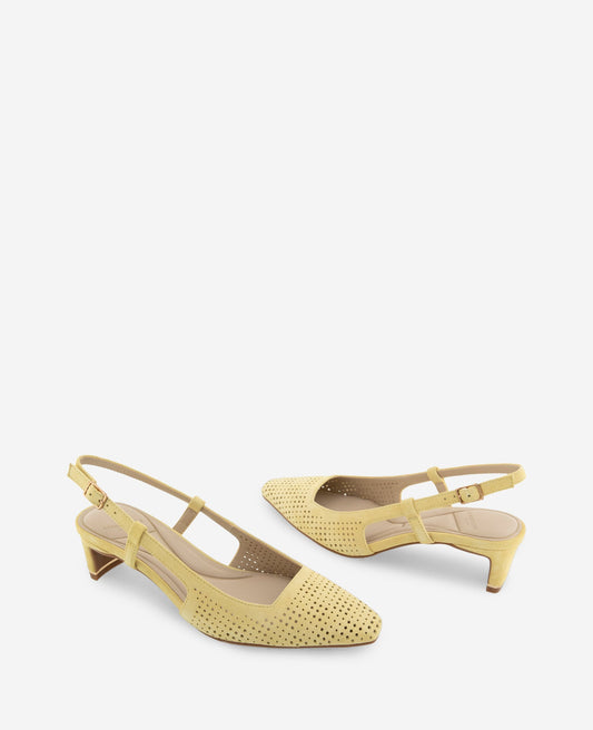 Marbella Perforated Suede Slingback Heel