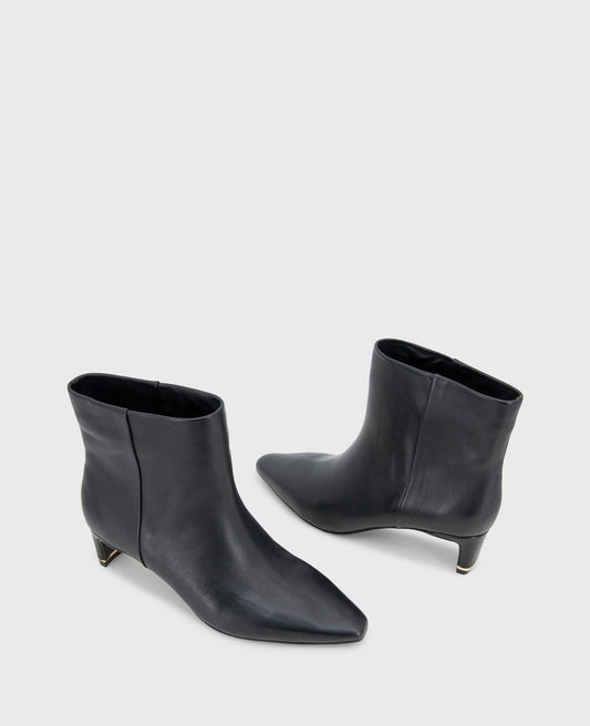 Miranda Leather Heel Bootie