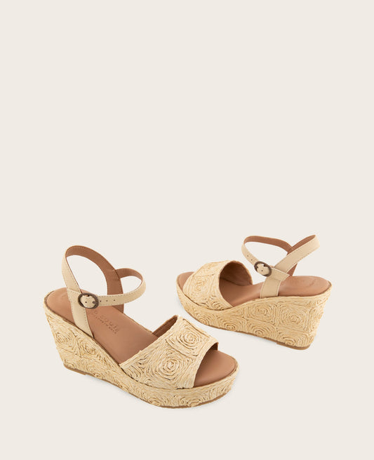 GENTLE SOULS - Nevio Raffia Platform Wedge