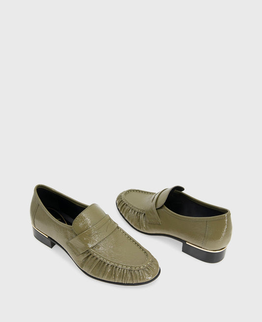 Reece Crinkle Patent Penny Loafer