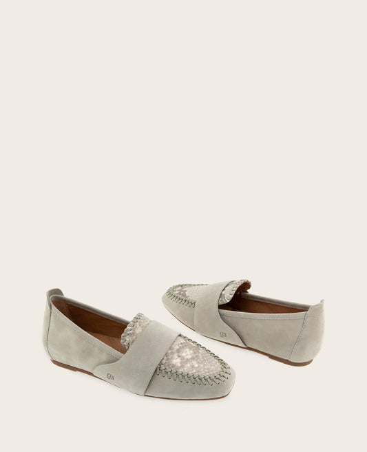 GENTLE SOULS - Sandra Suede and Snake Combo Braided Detail Loafer
