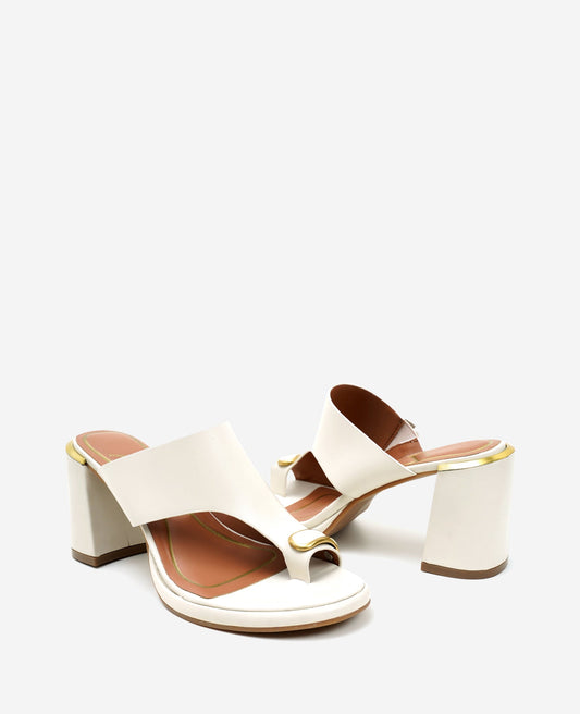 Syndika Leather Stone Toe Ring Heeled Sandal