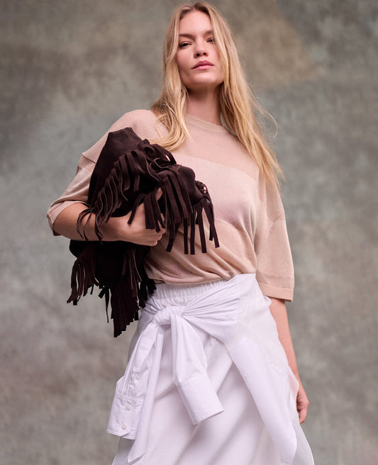 Fringe Slouch Hobo Bag