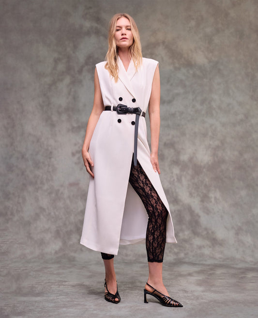 Sleeveless Modern Midi Trench Dress