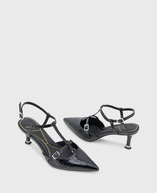 Urka Crinkle Patent Slingback Heel