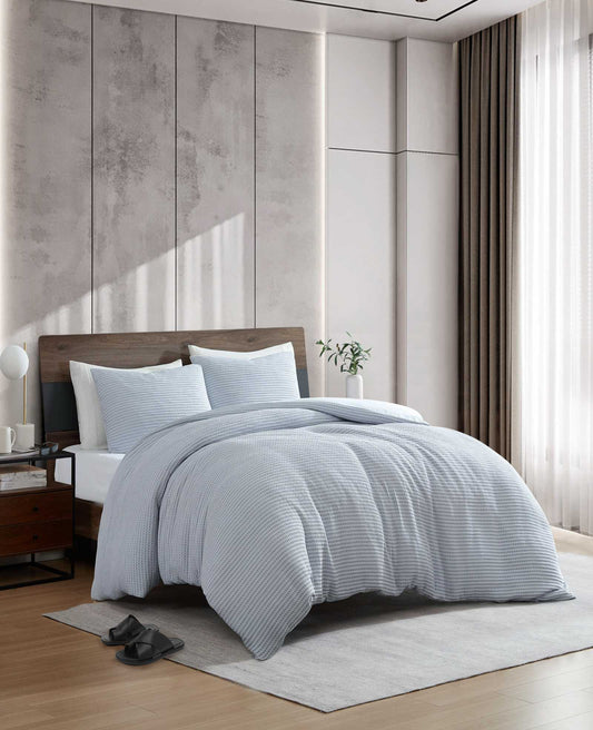 Solid Waffle Duvet Set