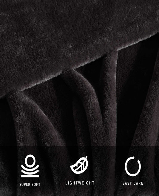 Faux Fur Solid Throw Blanket