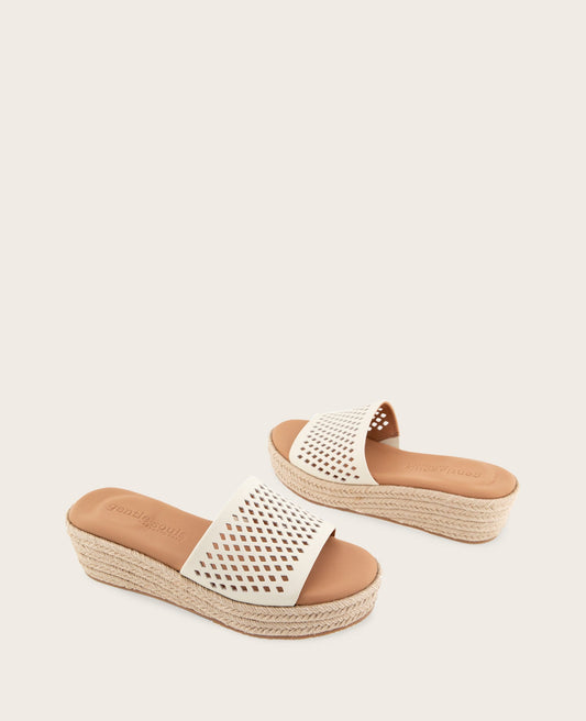 GENTLE SOULS - Vandy Perforated Leather Espadrille Wedge Sandal