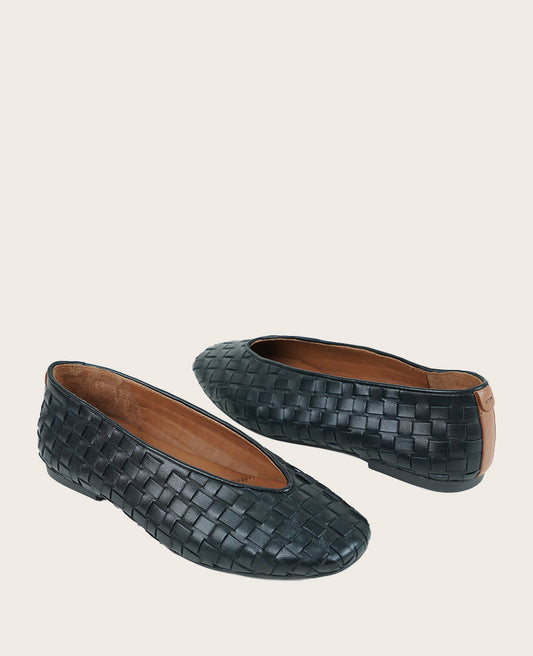 GENTLE SOULS - Willow Woven Leather Flat