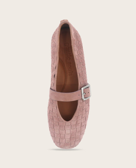 GENTLE SOULS - Winifred Suede Woven Mary Jane Flat