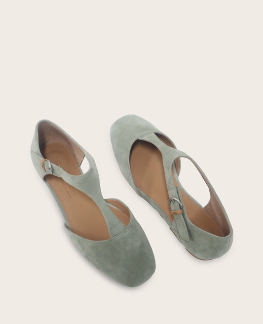 GENTLE SOULS - Wyatt Suede T-Strap Flat