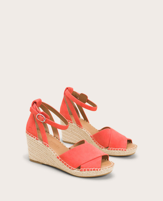 Bright Coral Suede