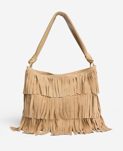 Fringe Slouch Hobo Bag