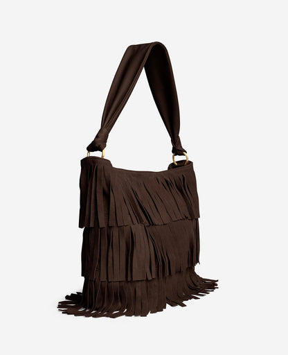 Fringe Slouch Hobo Bag