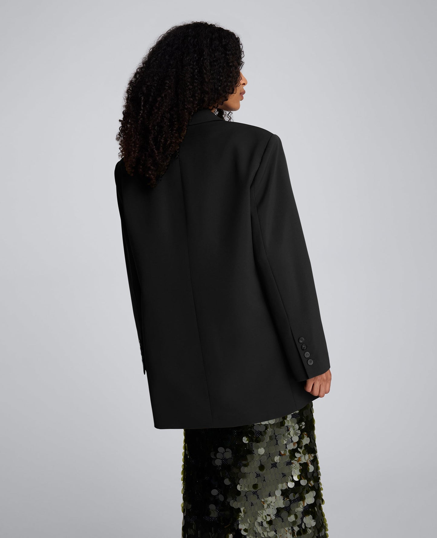 Luxe Twill Three Button Boyfriend Blazer