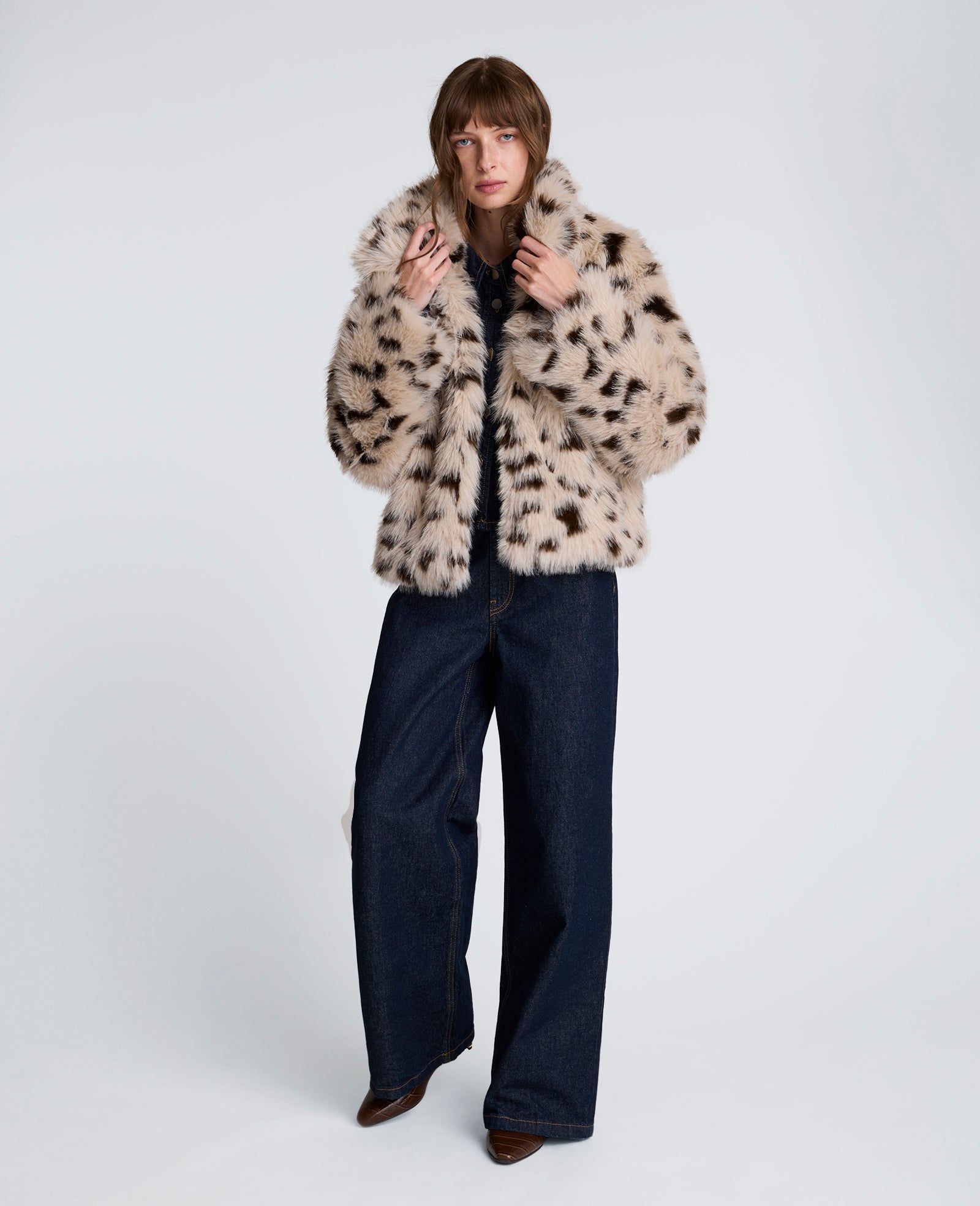 Faux Fur Cropped Coat