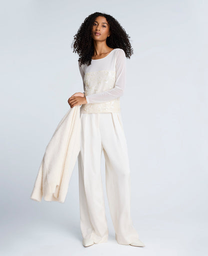 Sequin Mesh Long Sleeve Top