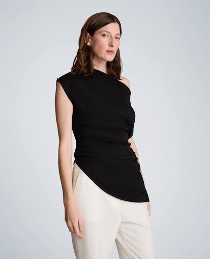 Asymmetrical Drape Neck Top