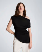 Asymmetrical Drape Neck Top