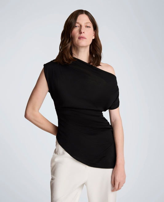 Asymmetrical Drape Neck Top