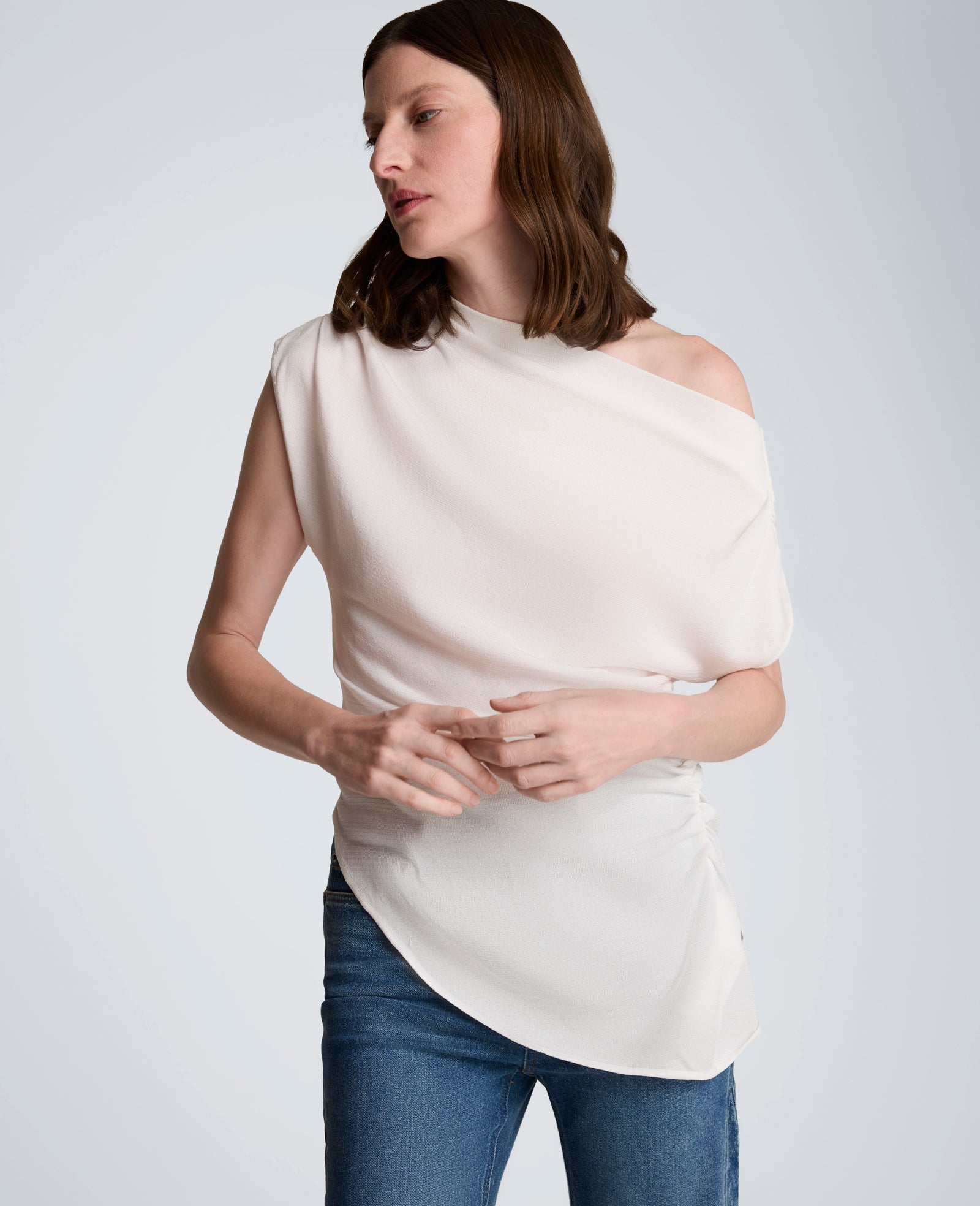 Asymmetrical Drape Neck Top