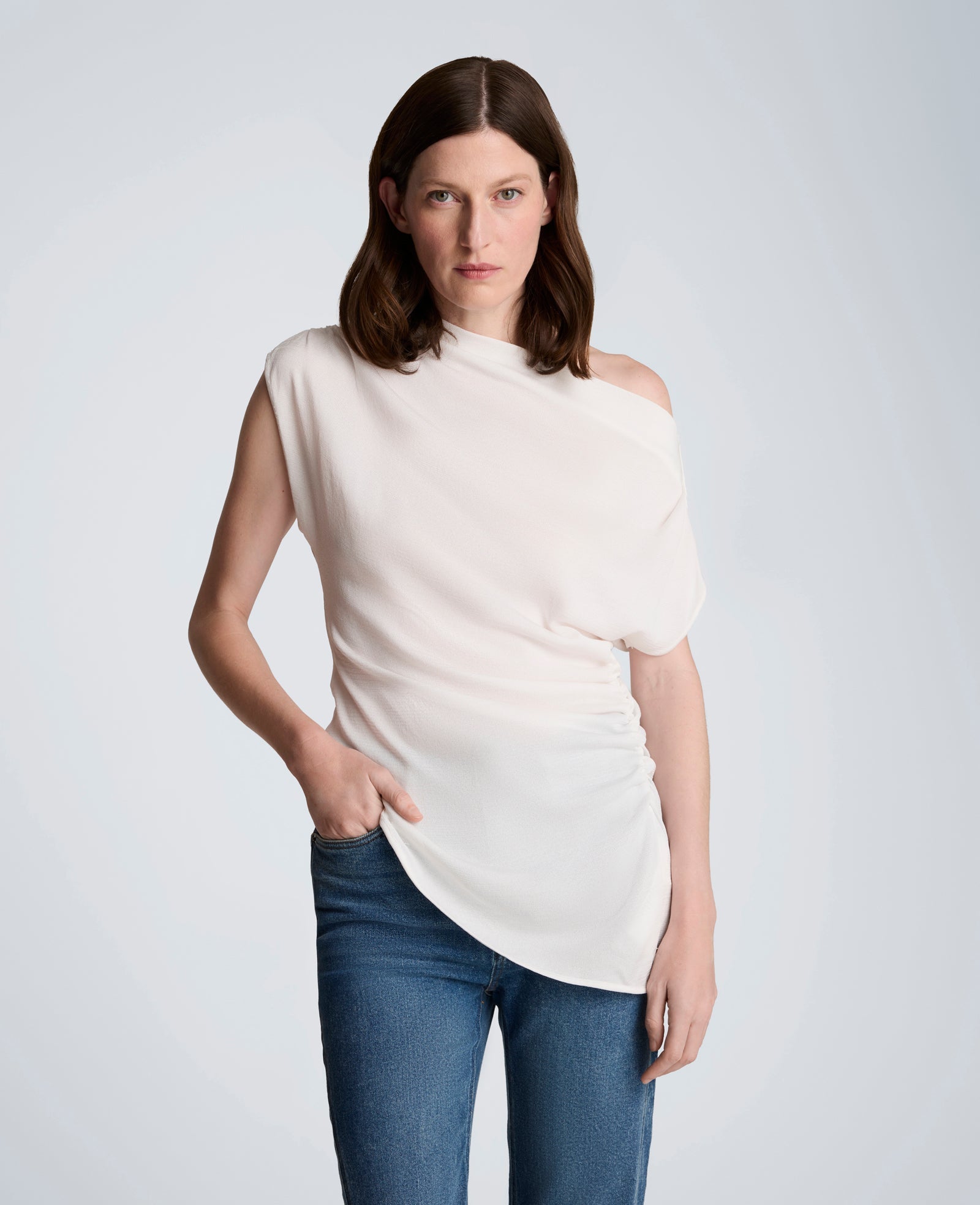 Asymmetrical Drape Neck Top
