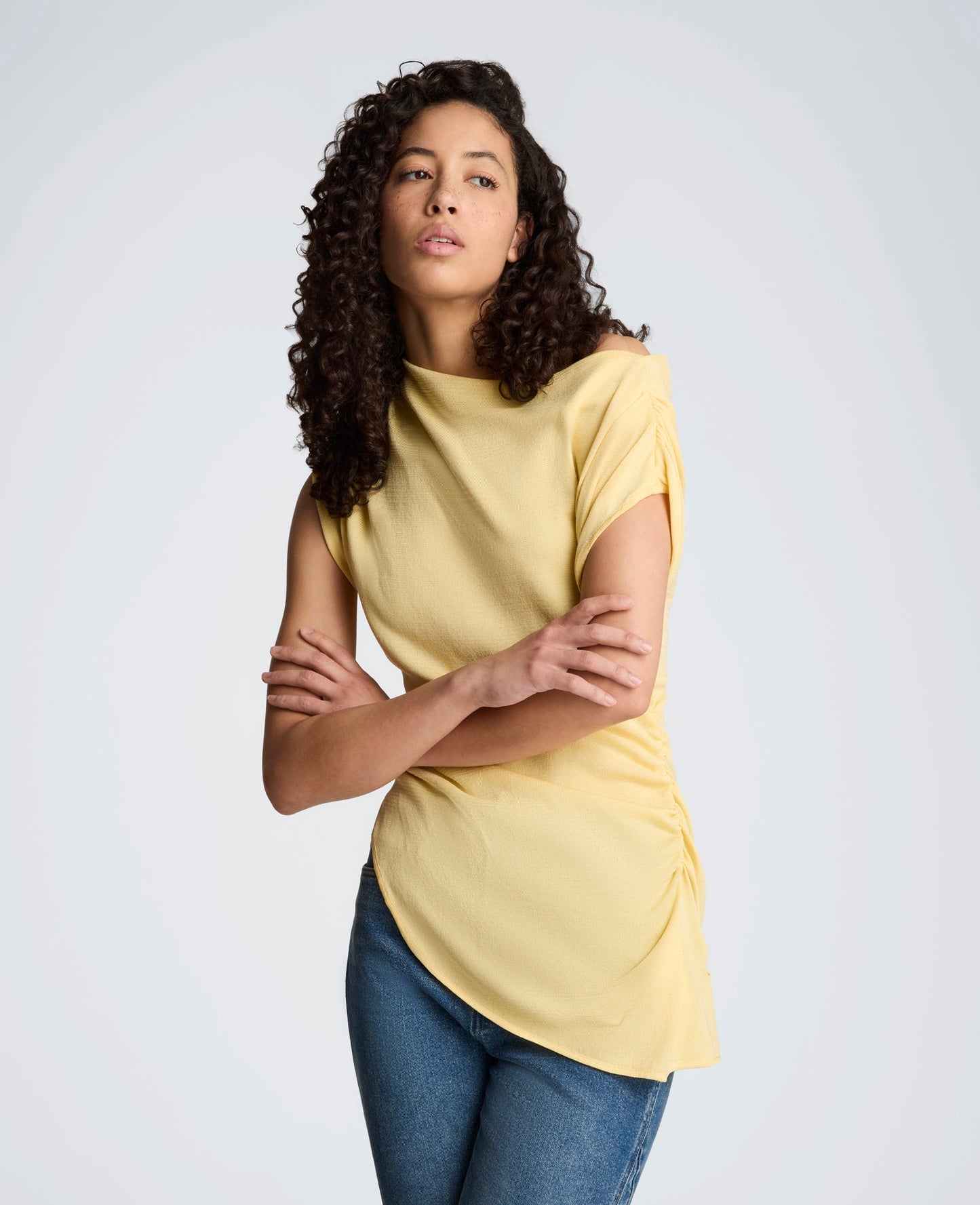 Asymmetrical Drape Neck Top