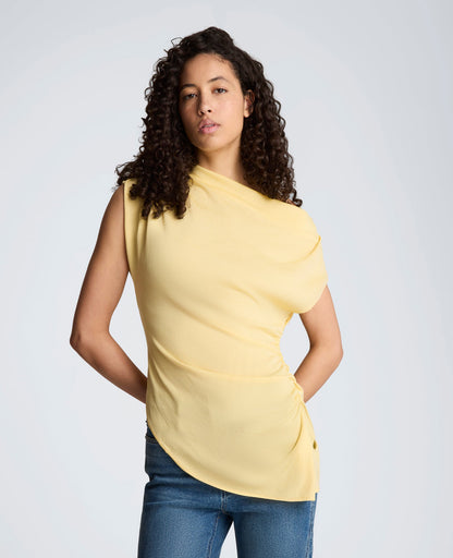 Asymmetrical Drape Neck Top